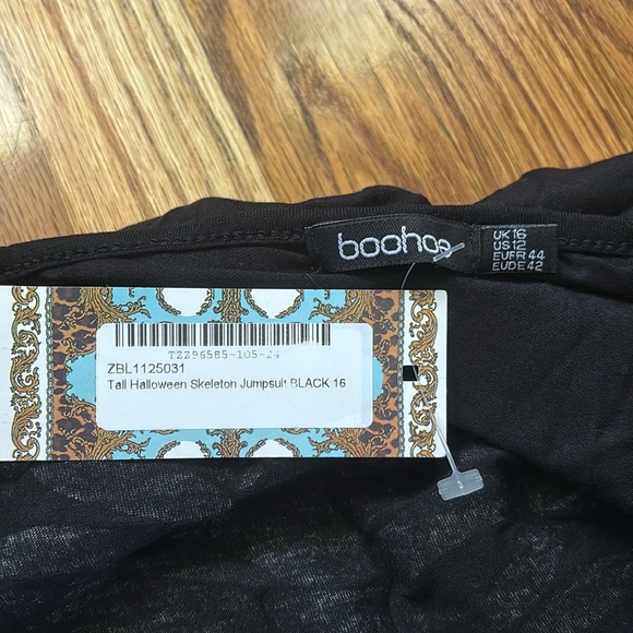 Halloween Skeleton Jumpsuit Tall Full Length Costume Sexy Fitted Large Medium 12 - Picture 5 of 6